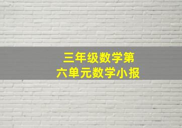 三年级数学第六单元数学小报