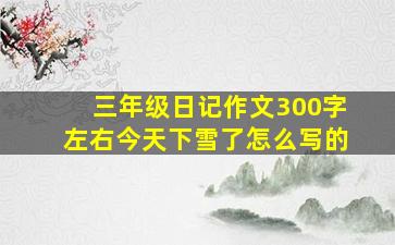 三年级日记作文300字左右今天下雪了怎么写的