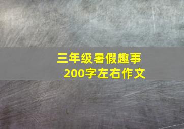 三年级暑假趣事200字左右作文