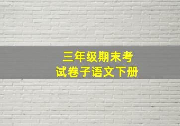 三年级期末考试卷子语文下册