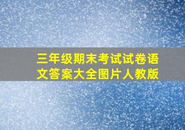 三年级期末考试试卷语文答案大全图片人教版