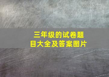 三年级的试卷题目大全及答案图片