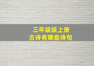 三年级级上册古诗有哪些诗句