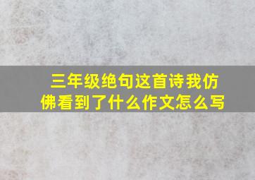 三年级绝句这首诗我仿佛看到了什么作文怎么写