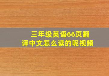 三年级英语66页翻译中文怎么读的呢视频