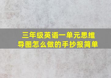 三年级英语一单元思维导图怎么做的手抄报简单