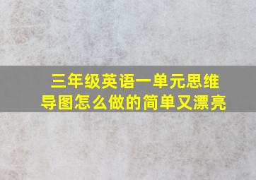 三年级英语一单元思维导图怎么做的简单又漂亮