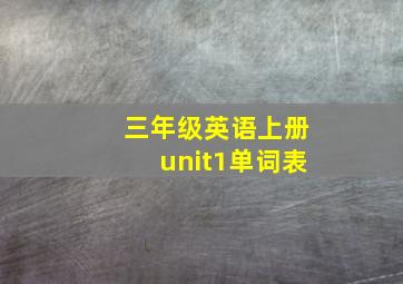 三年级英语上册unit1单词表