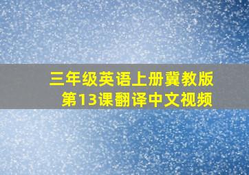 三年级英语上册冀教版第13课翻译中文视频