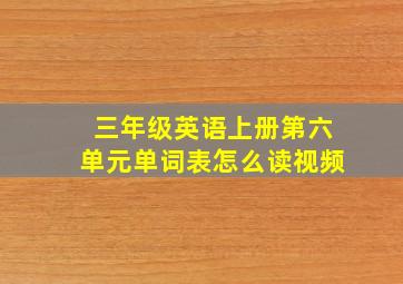 三年级英语上册第六单元单词表怎么读视频