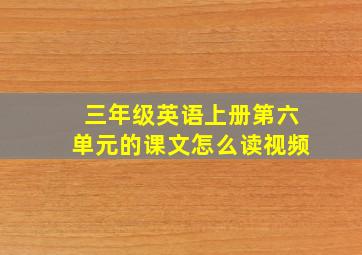 三年级英语上册第六单元的课文怎么读视频