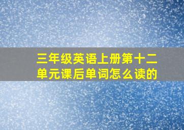 三年级英语上册第十二单元课后单词怎么读的