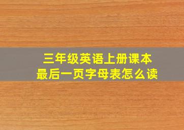 三年级英语上册课本最后一页字母表怎么读