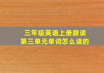 三年级英语上册跟读第三单元单词怎么读的