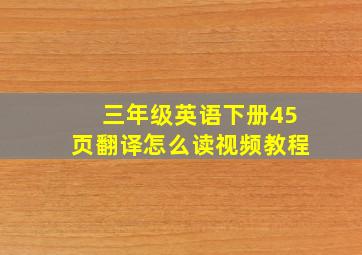 三年级英语下册45页翻译怎么读视频教程