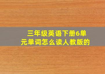 三年级英语下册6单元单词怎么读人教版的