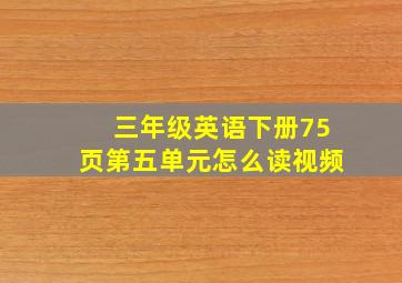 三年级英语下册75页第五单元怎么读视频