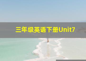 三年级英语下册Unit7