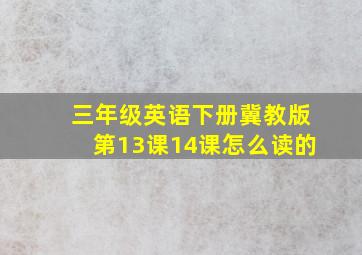 三年级英语下册冀教版第13课14课怎么读的