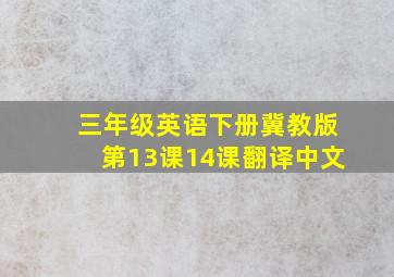 三年级英语下册冀教版第13课14课翻译中文