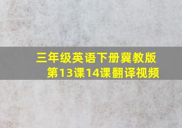 三年级英语下册冀教版第13课14课翻译视频