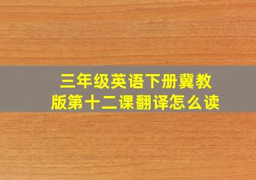 三年级英语下册冀教版第十二课翻译怎么读