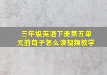 三年级英语下册第五单元的句子怎么读视频教学