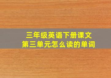 三年级英语下册课文第三单元怎么读的单词