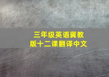 三年级英语冀教版十二课翻译中文