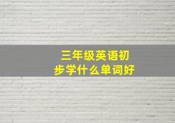 三年级英语初步学什么单词好