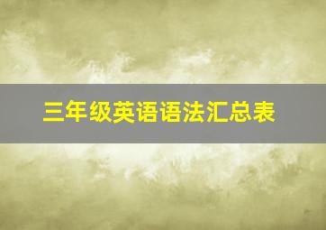 三年级英语语法汇总表