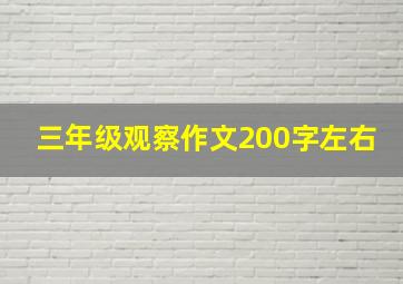 三年级观察作文200字左右