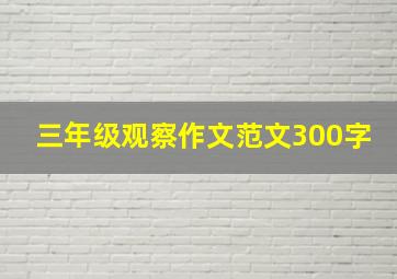 三年级观察作文范文300字