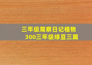 三年级观察日记植物300三年级绿豆三篇