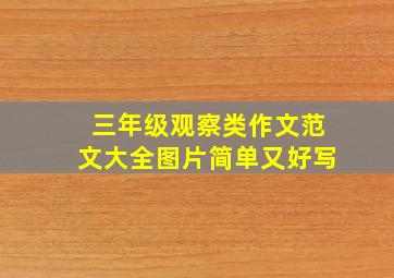 三年级观察类作文范文大全图片简单又好写