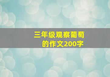 三年级观察葡萄的作文200字