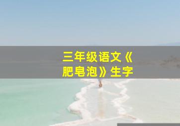 三年级语文《肥皂泡》生字