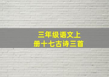 三年级语文上册十七古诗三首