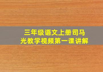 三年级语文上册司马光教学视频第一课讲解