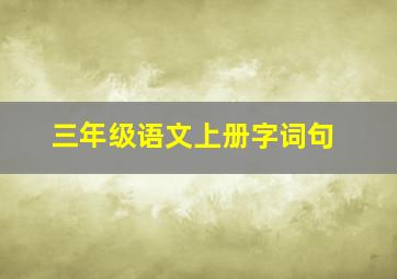 三年级语文上册字词句