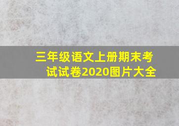 三年级语文上册期末考试试卷2020图片大全