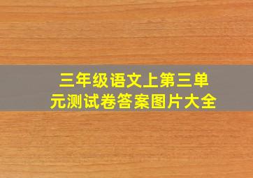 三年级语文上第三单元测试卷答案图片大全