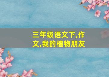 三年级语文下,作文,我的植物朋友