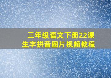 三年级语文下册22课生字拼音图片视频教程