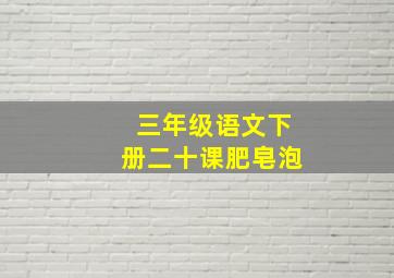 三年级语文下册二十课肥皂泡