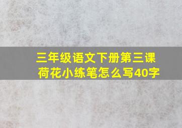 三年级语文下册第三课荷花小练笔怎么写40字