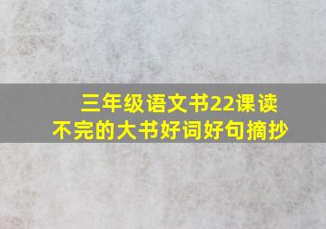 三年级语文书22课读不完的大书好词好句摘抄