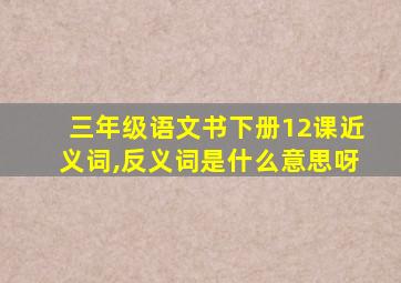 三年级语文书下册12课近义词,反义词是什么意思呀