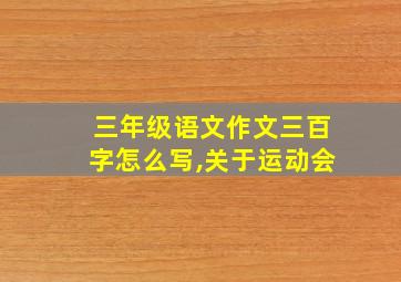 三年级语文作文三百字怎么写,关于运动会