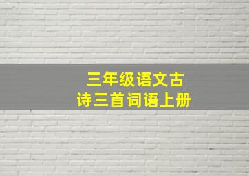 三年级语文古诗三首词语上册